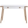 Leick Home 11400 Empiria Metal and Wood Laptop Computer Desk with Drop Front Keyboard Drawer, Walnut and Foundry Bronze(White/Gold)