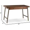 Leick Home 11400-GR Empiria Mixed Metal and Wood Computer Desk, Gray/Matte Black(Walnut and Foundry Bronze)