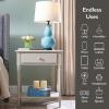 Leick Home 20028-WT Coastal Two Drawer Double Hall Console Sofa Table with Shelf, Orchid White(Greige)