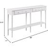 Leick Home 20028-WT Coastal Two Drawer Double Hall Console Sofa Table with Shelf, Orchid White(Orchid White)