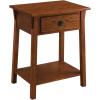Leick Home 214411 Mission End Table with Drawer, Made with Solid Wood, Side Table for Living Room, Bedroom, and Office, 2-Pack, Russet Finish(Russet)