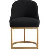 Leick Home 214536 Barrelback Dining Chair with Metal Base, Set of 2, for Dining Room, Modern Black Linen Seat and Gold Metal Base(Black)