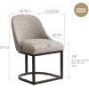 Leick Home 214536 Barrelback Dining Chair with Metal Base, Set of 2, for Dining Room, Modern Black Linen Seat and Gold Metal Base(Gray Linen)
