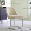 Leick Home 214536 Barrelback Dining Chair with Metal Base, Set of 2, for Dining Room, Modern Black Linen Seat and Gold Metal Base(Oatmeal Linen)