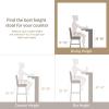 Leick Home 214536 Barrelback Dining Chair with Metal Base, Set of 2, for Dining Room, Modern Black Linen Seat and Gold Metal Base(Oatmeal Linen)