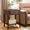 Leick Home 22022 Stratus One Drawer Nightstand with Shelf, Heartwood Cherry