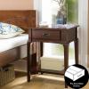 Leick Home 22022 Stratus One Drawer Nightstand with Shelf, Heartwood Cherry