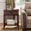 Leick Home 22022 Stratus One Drawer Nightstand with Shelf, Heartwood Cherry