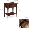 Leick Home 22022 Stratus One Drawer Nightstand with Shelf, Heartwood Cherry