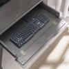 Leick Home 23430 Chisel & Forge Corner Computer Writing Desk with Drop Front Keyboard Drawer, Smoke Gray and Matte Black