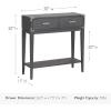 Leick Home 24032 Beckett One Drawer Hall Stand with Shelf for Living Room, Hallway, Entryway, Anthracite/Pewter(Anthracite)