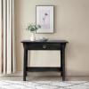 Leick Home 24032 Beckett One Drawer Hall Stand with Shelf for Living Room, Hallway, Entryway, Anthracite/Pewter(Black)