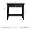 Leick Home 24032 Beckett One Drawer Hall Stand with Shelf for Living Room, Hallway, Entryway, Anthracite/Pewter(Black)