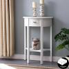 Leick Home 24032 Beckett One Drawer Hall Stand with Shelf for Living Room, Hallway, Entryway, Anthracite/Pewter(Cottage White)