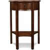 Leick Home 24032 Beckett One Drawer Hall Stand with Shelf for Living Room, Hallway, Entryway, Anthracite/Pewter(Pecan)