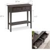 Leick Home 24032 Beckett One Drawer Hall Stand with Shelf for Living Room, Hallway, Entryway, Anthracite/Pewter(Smoke Gray / Matte Black)