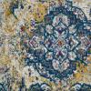 Leick Home 594358 Vienne Vintage Turkish Medallion Ivory and Navy Living Room Bedroom Area Rug 1’9″ x 2’9″(Navy/Gold)