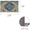Leick Home 594358 Vienne Vintage Turkish Medallion Ivory and Navy Living Room Bedroom Area Rug 1’9″ x 2’9″(Navy/Gold)