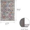 Leick Home 594606 Zielle Soft Shag Painterly Modern Rug Gray Living Room Bedroom Area Rug Rectangle 6’7″ x 9’6″