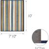 Leick Home 595157 Blithe Colorful Line Indoor Outdoor Area Rug Rectangle 7’10″x10′
