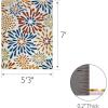 Leick Home 595405 Beam Flower Indoor Outdoor Area Rug Rectangle 5’3″x7′