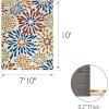 Leick Home 595439 Beam Flower Indoor Outdoor Area Rug Rectangle 7’10″x10′