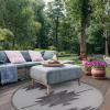 Leick Home 596684 Tegan Southwestern Indoor Outdoor Area Rug Round 5’3″