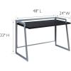 Leick Home 70004-CCGM Mixed Metal and Wood Desk, Concrete/Gunmetal(Black/Nickel)