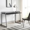 Leick Home 70004-CCGM Mixed Metal and Wood Desk, Concrete/Gunmetal(Black/Nickel)