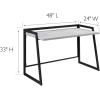 Leick Home 70004-CCGM Mixed Metal and Wood Desk, Concrete/Gunmetal(Concrete/Gunmetal)