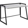Leick Home 70004-CCGM Mixed Metal and Wood Desk, Concrete/Gunmetal(Concrete/Gunmetal)