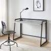 Leick Home 70004-CCGM Mixed Metal and Wood Desk, Concrete/Gunmetal(Concrete/Gunmetal)