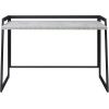 Leick Home 70004-CCGM Mixed Metal and Wood Desk, Concrete/Gunmetal(Concrete/Gunmetal)