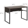 Leick Home 70006-CJGM Metal Base Kona Desk with Recessed Lower Storage/Electronics Shelf, Corojo/Gunmetal Gray