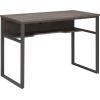 Leick Home 70006-CJGM Metal Base Kona Desk with Recessed Lower Storage/Electronics Shelf, Corojo/Gunmetal Gray
