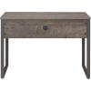 Leick Home 70006-CJGM Metal Base Kona Desk with Recessed Lower Storage/Electronics Shelf, Corojo/Gunmetal Gray