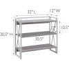 Leick Home 70009-WWNK Mixed Metal and Wood X Design Bookshelf, Weathered Wood/Nickel