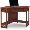 Leick Home 82430 Mission Corner Desk, Writing Computer Desk with Drop Front Keyboard Drawer, for Home Office, Solid Wood, Mission Oak(Burnished Oak)