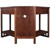 Leick Home 82430 Mission Corner Desk, Writing Computer Desk with Drop Front Keyboard Drawer, for Home Office, Solid Wood, Mission Oak(Mission Oak)