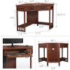 Leick Home 82430 Mission Corner Desk, Writing Computer Desk with Drop Front Keyboard Drawer, for Home Office, Solid Wood, Mission Oak(Mission Oak)