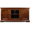 Leick Home 87350 Three Door TV Stand with Cabinet Storage for 55″ TV’s, Westwood Brown Cherry(Brown Cherry / Black)