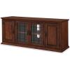 Leick Home 87350 Three Door TV Stand with Cabinet Storage for 55″ TV’s, Westwood Brown Cherry(Burnished Oak / Black)