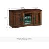 Leick Home 87350 Three Door TV Stand with Cabinet Storage for 55″ TV’s, Westwood Brown Cherry(Mission Oak / Blackened)