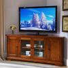 Leick Home 87386 Corner TV Stand with Enclosed Storage For 60″ TV’s, Westwood Brown Cherry(Brownbronze)