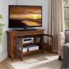 Leick Home 89046 Rustic Oak TV Stand with Enclosed Storage For 50″ TV’s, Distressed Rustic Autumn
