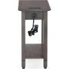Leick Home 89400 Rustic Oak and Slate Laptop Desk with Drop Front Keyboard Drawer, Distressed Rustic Autumn(Smoke Gray)