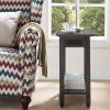 Leick Home 89400 Rustic Oak and Slate Laptop Desk with Drop Front Keyboard Drawer, Distressed Rustic Autumn(Smoke Gray)