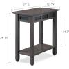 Leick Home 89400 Rustic Oak and Slate Laptop Desk with Drop Front Keyboard Drawer, Distressed Rustic Autumn(Smoke Gray)