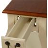 Leick Home 9018-IV French Cabriole Leg One Drawer Side Table with Shelf, Ivory
