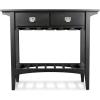 Leick Home 9061-SL Mission Wine Stand with Glass and Bottle Storage, Two Drawer, for Buffet, Dining Room, Living Room, Kitchen, Slate Black Finish(Black)